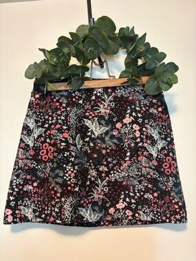 Atmosphere Black Floral Mini Skirt with Pink & White Accents